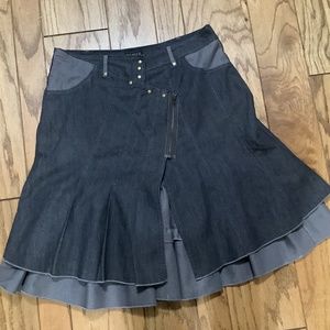 Layered denim skirt